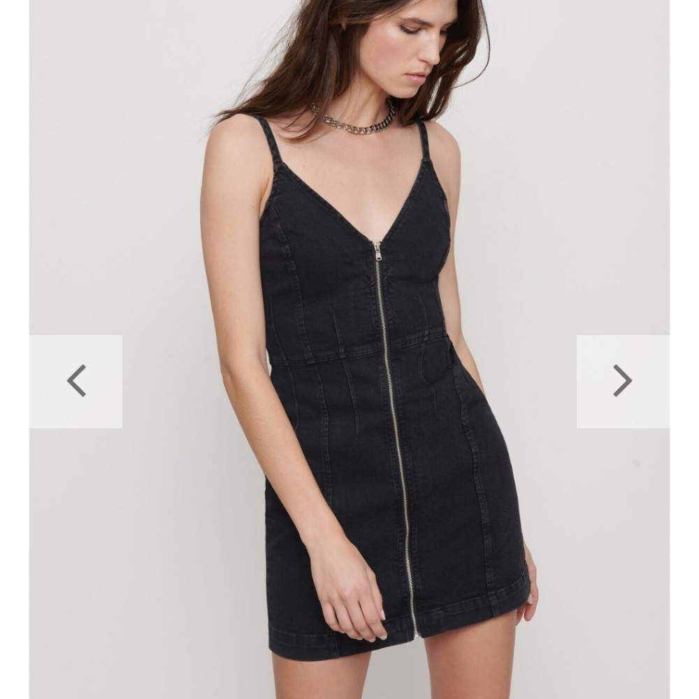 Front-Row Mini Denim Dress